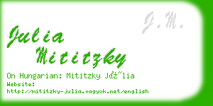 julia mititzky business card